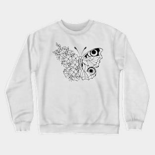 Flower Butterfly with California Poppy Crewneck Sweatshirt